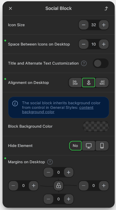 Configura&ccedil;&otilde;es adicionais do bloco de redes sociais