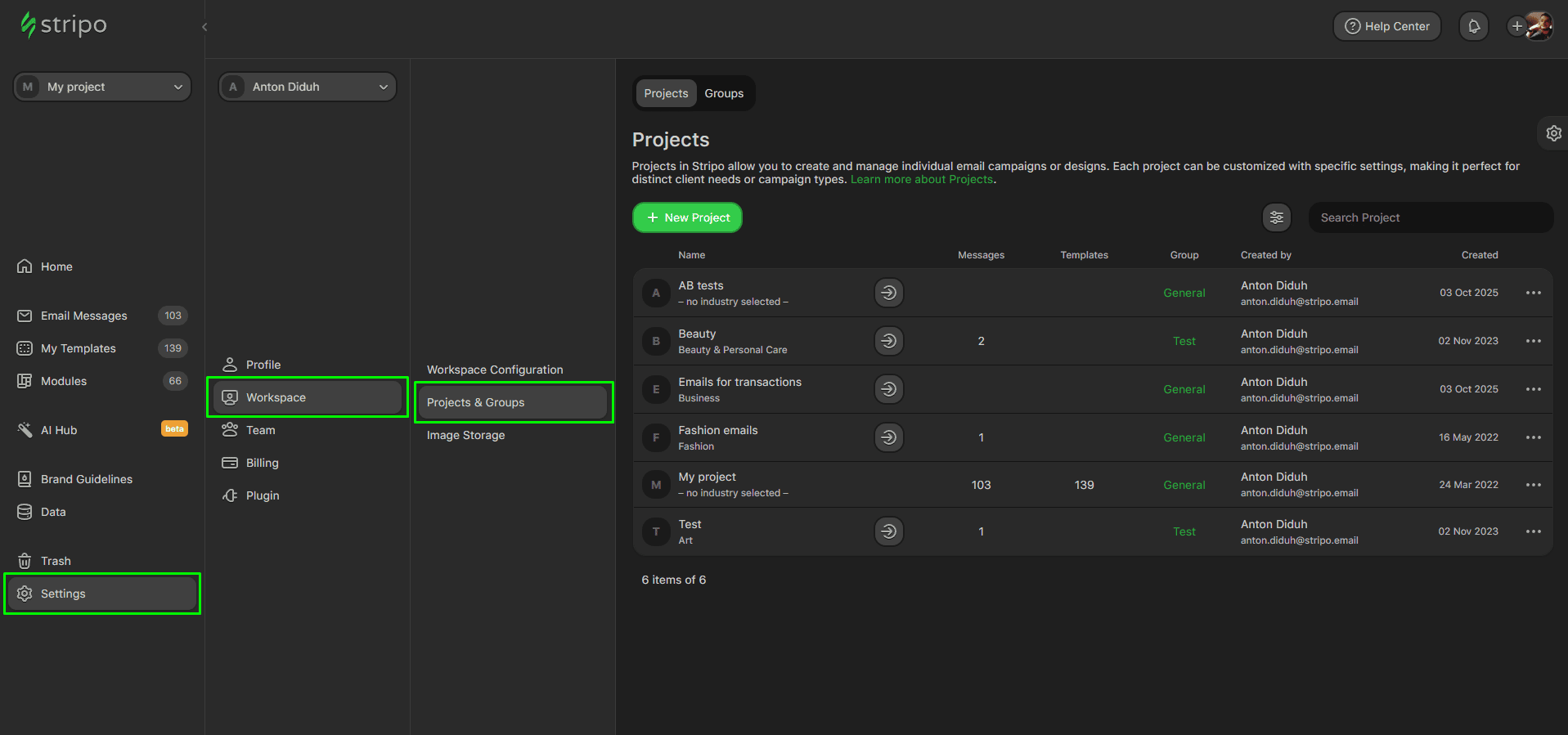 Configura&ccedil;&otilde;es do projeto