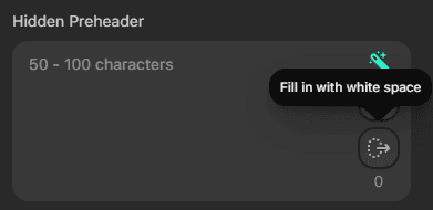 Op&ccedil;&atilde;o de espa&ccedil;o em branco