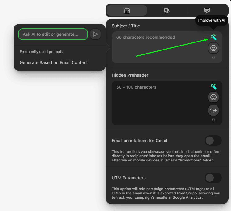 Sugest&atilde;o de assunto com IA