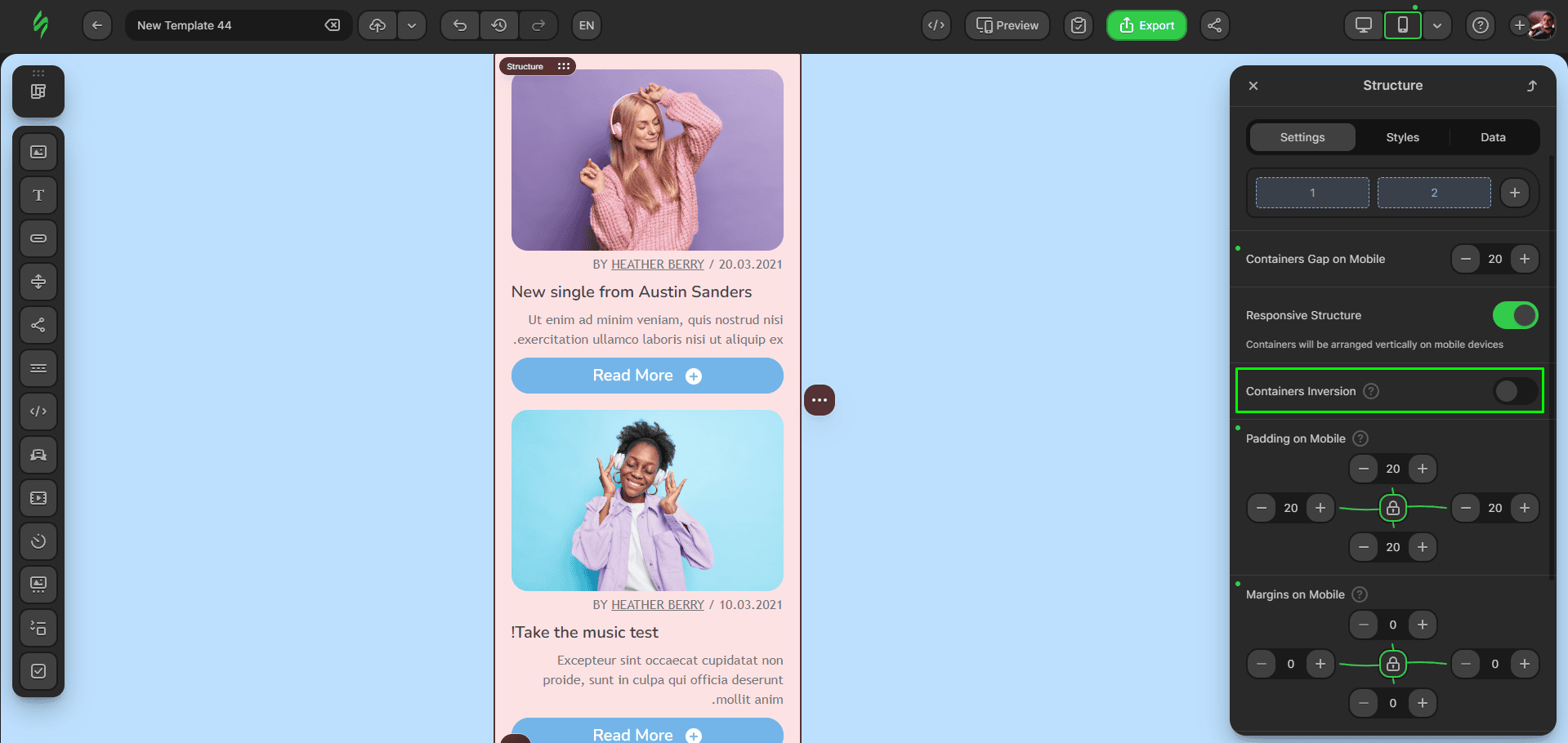 Op&ccedil;&atilde;o de invers&atilde;o de cont&ecirc;iner