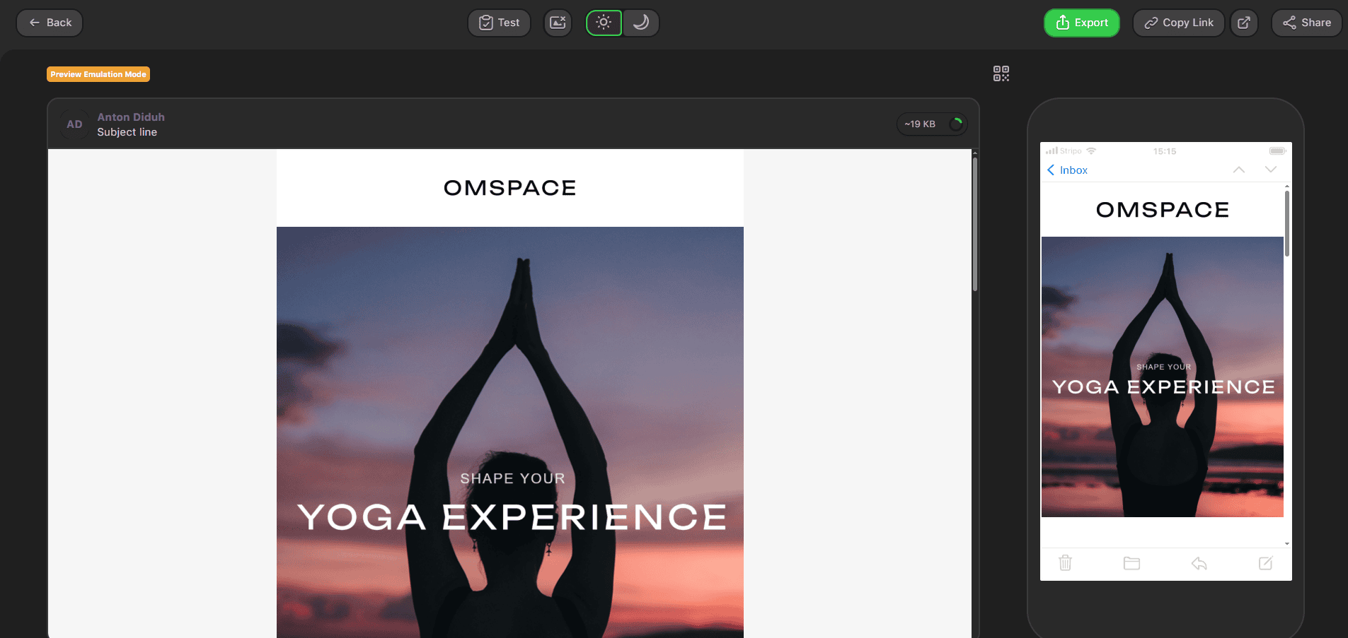 Pr&eacute;-visualiza&ccedil;&atilde;o do e-mail em computador e celular