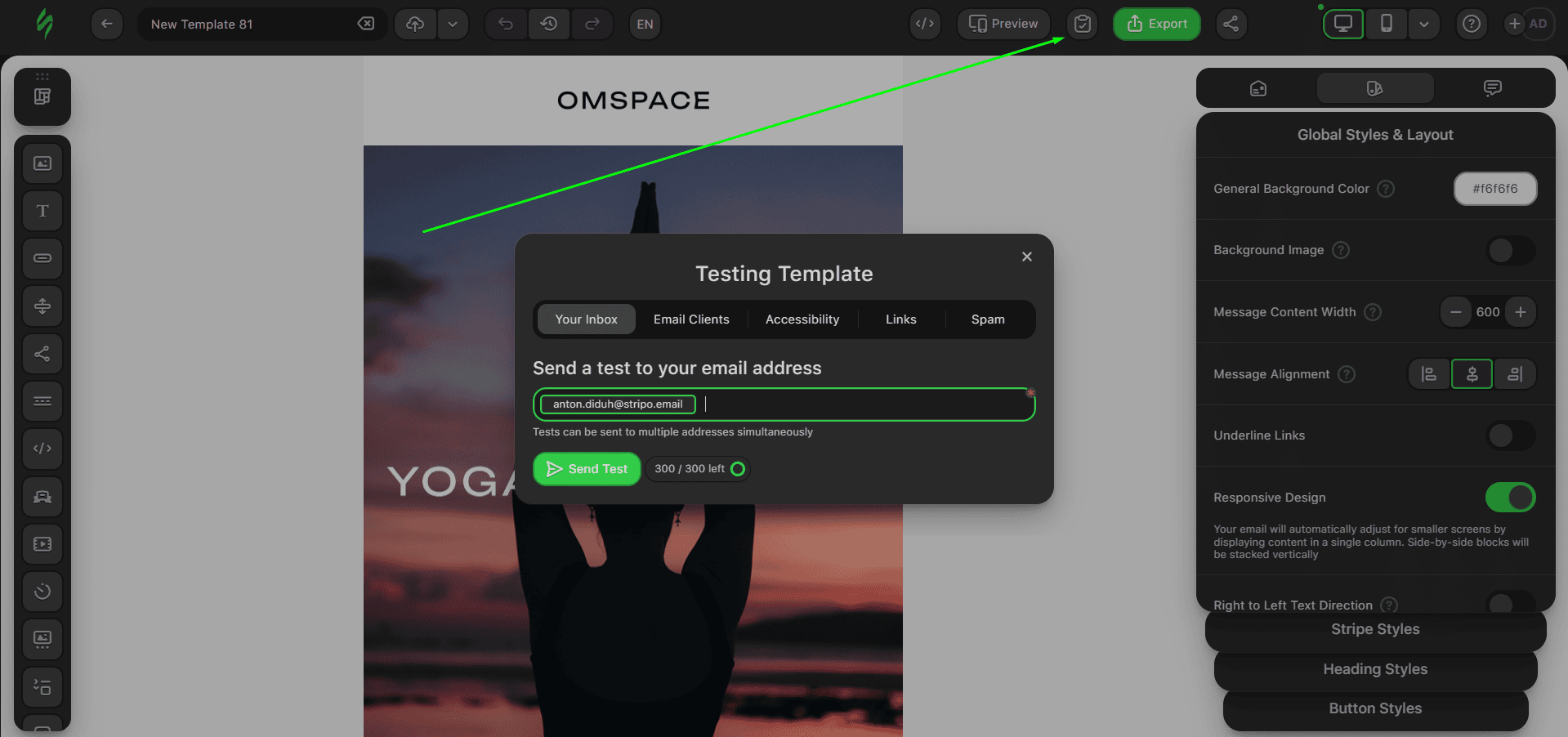 Enviar e-mail de teste