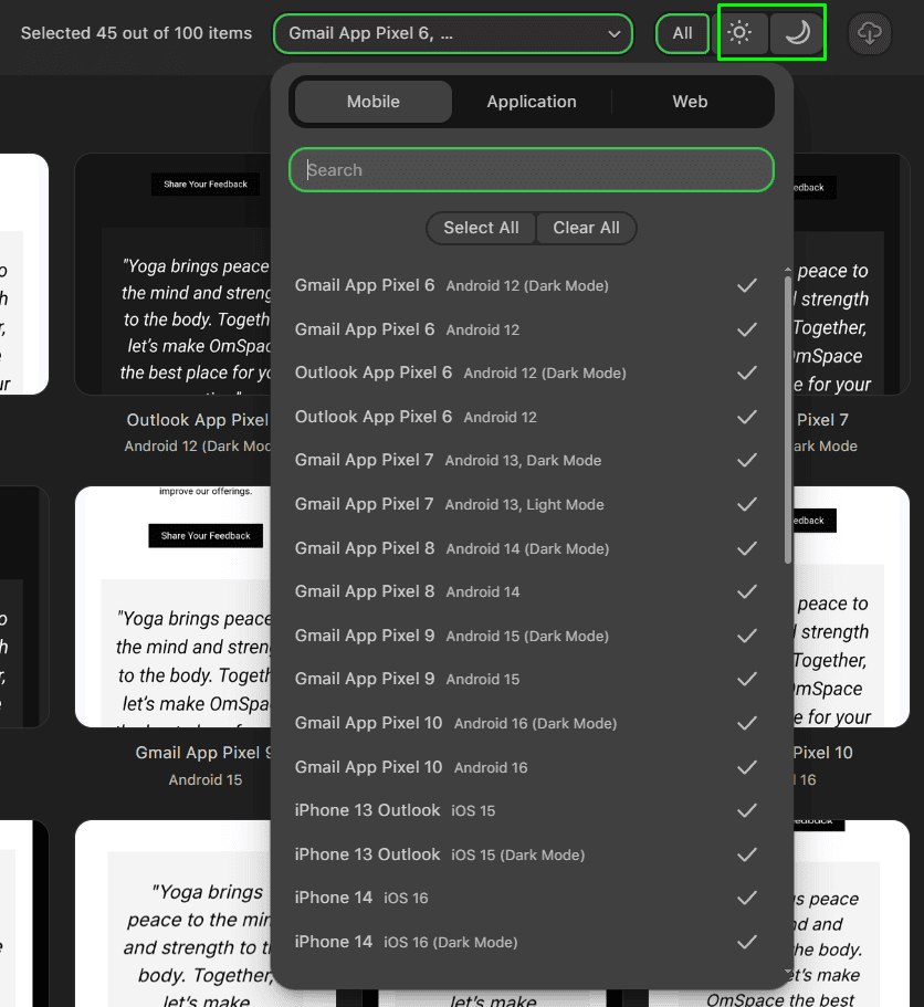 Sele&ccedil;&atilde;o de dispositivos e plataformas para teste