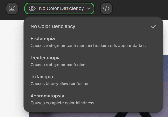 Tipos de defici&ecirc;ncia visual para teste de acessibilidade