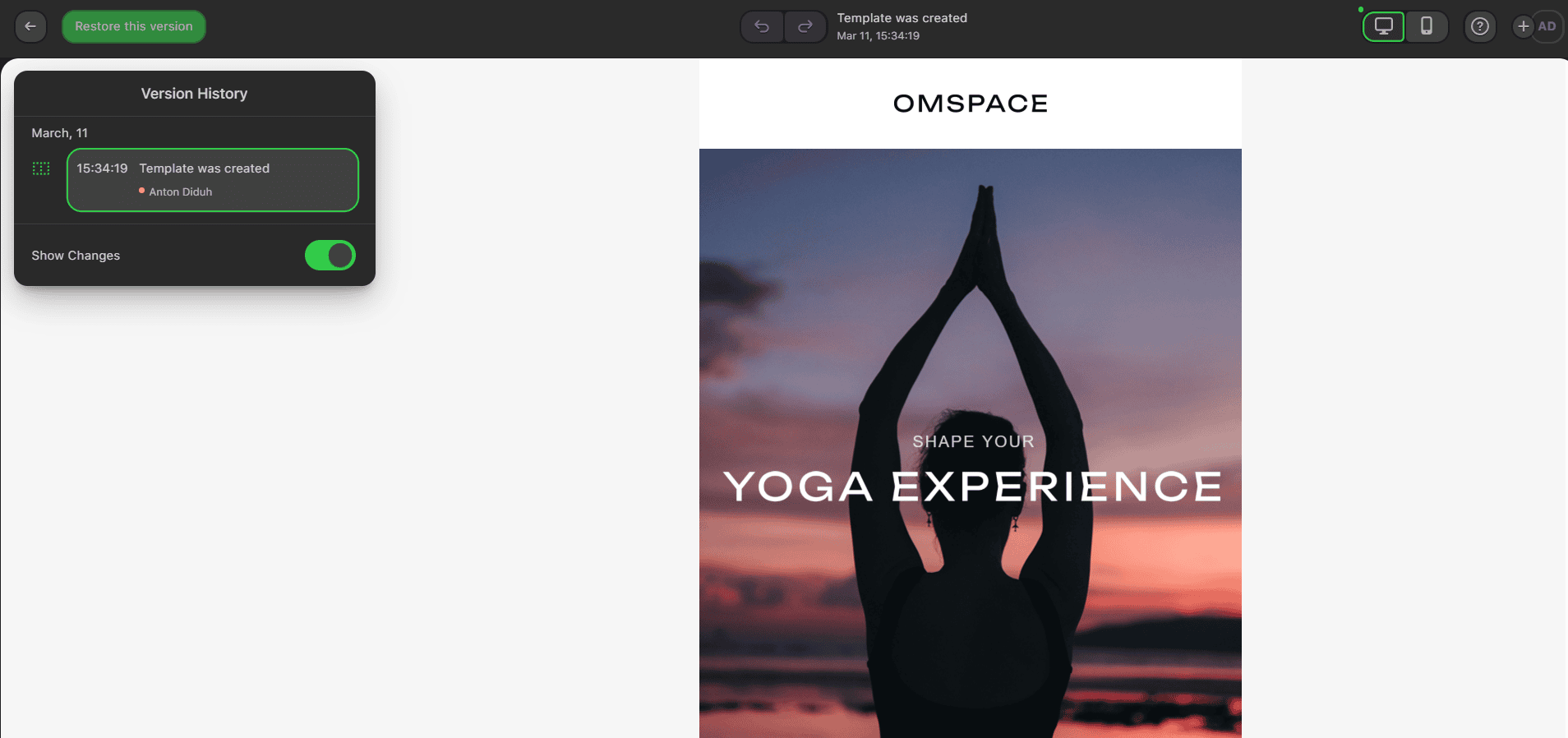 Registro de vers&otilde;es