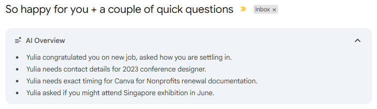 An example of the AI Overview feature
