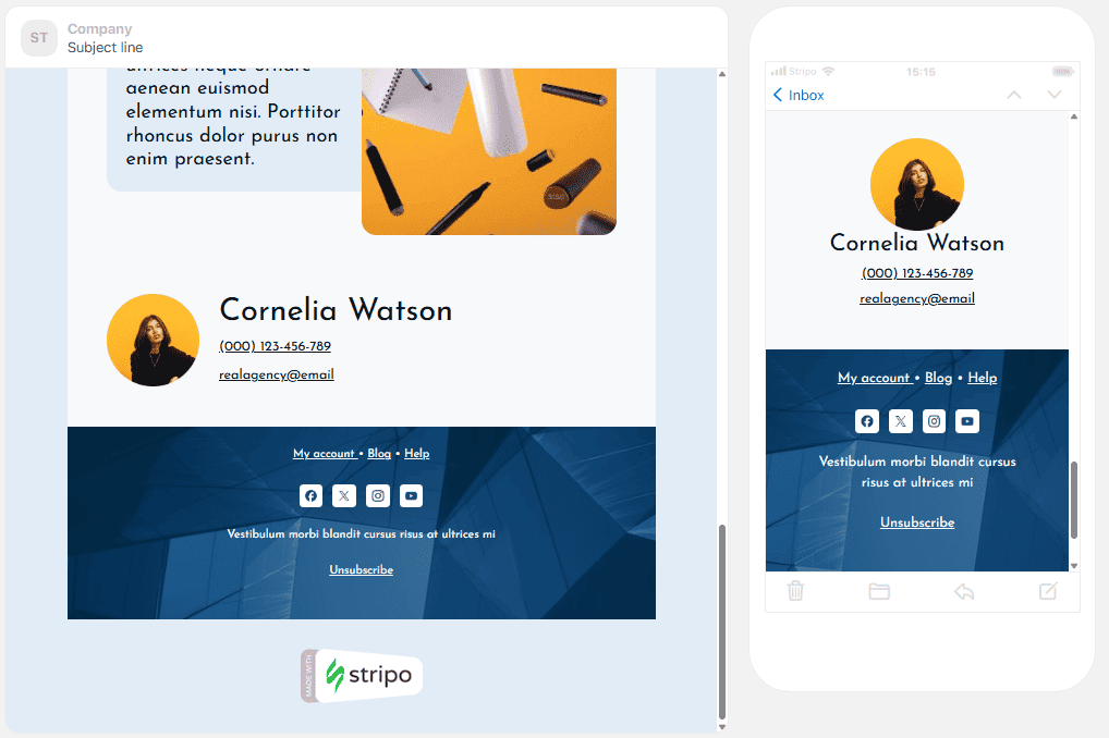 Приклад шаблону підпису в листі