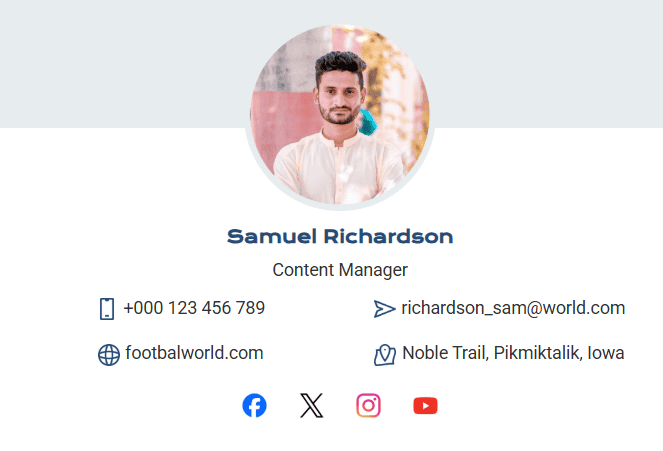 Приклад шаблону підпису листа