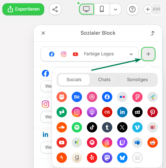 Beispiele für verschiedene Arten von sozialen Plattformen und Chats in Stripo Beispiele für verschiedene Arten von sozialen Plattformen und Chats in Stripo