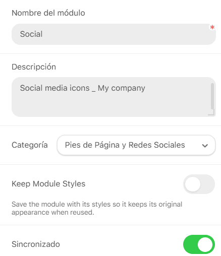 Ejemplo de m&oacute;dulos sincronizados en Stripo