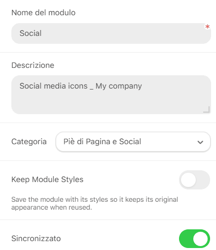 Esempio di moduli sincronizzati in Stripo
