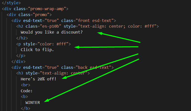 Changing text in the code editor Changing text in the code editor