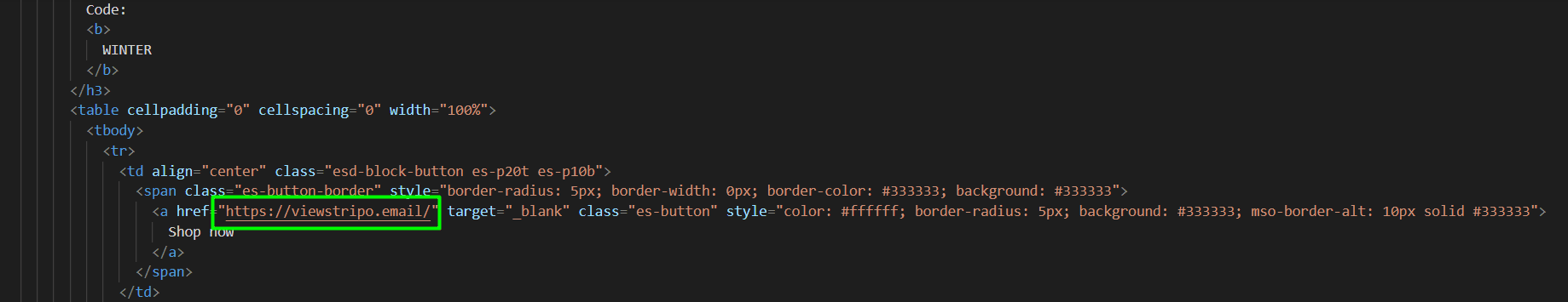 Changing the link in the code editor Changing the link in the code editor