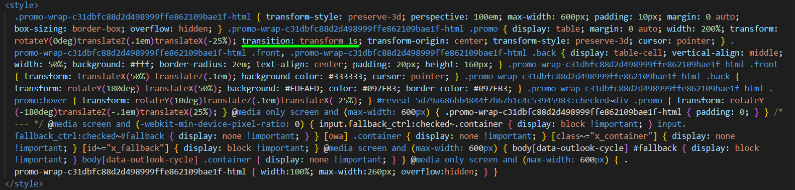 Transition style for flip card Transition style for flip card
