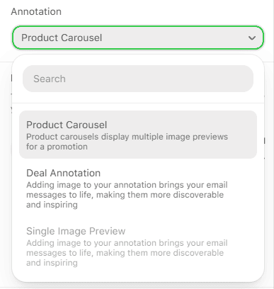 Available annotations list
