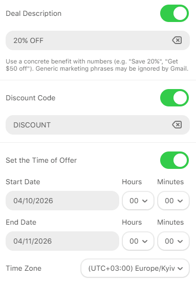 Deal annotation fields