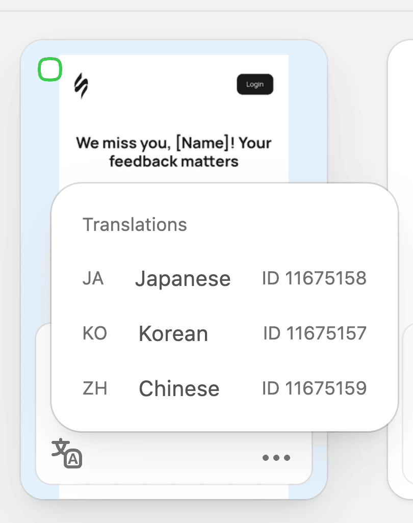 All language versions of one email template in Stripo