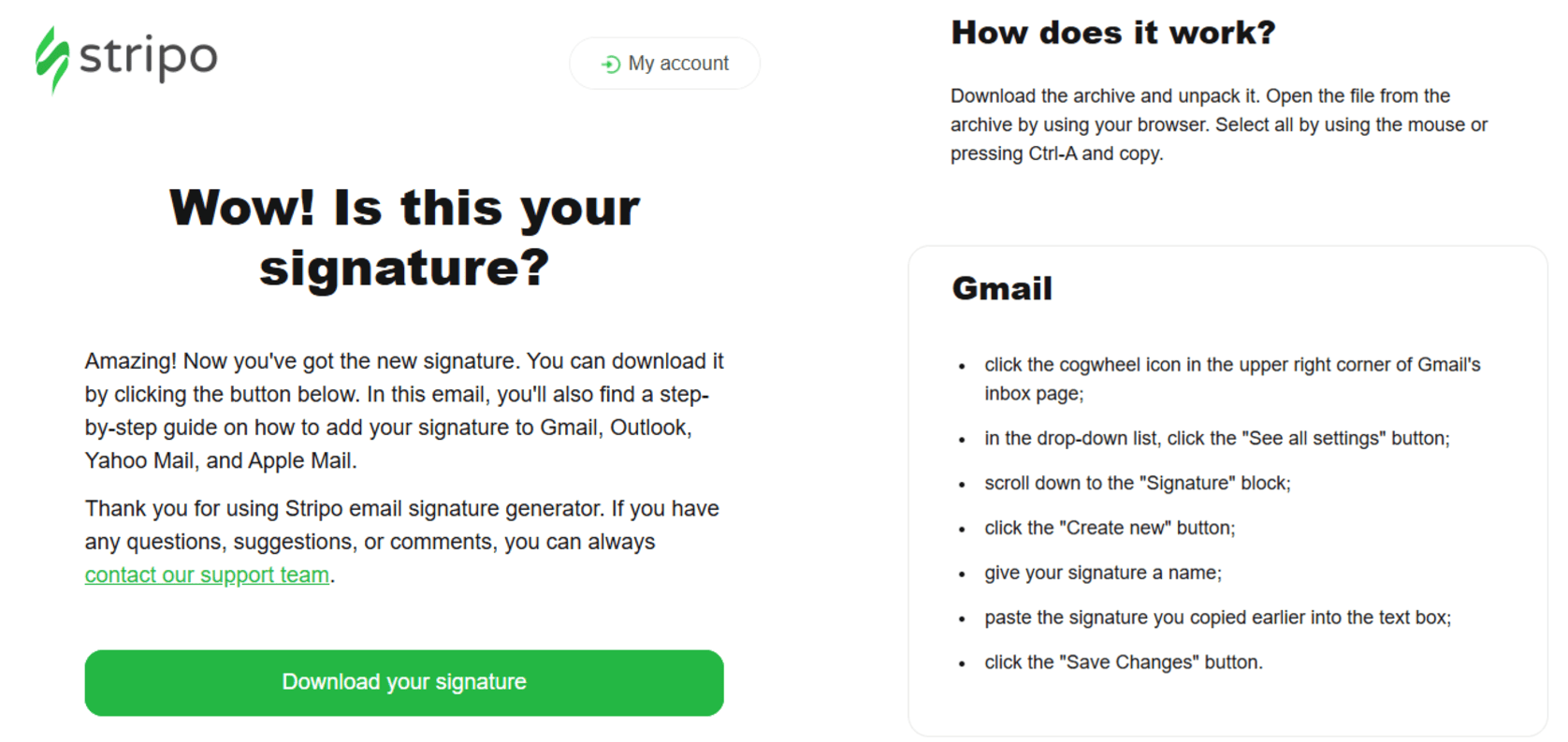 Stripo email signature generator _ How it works