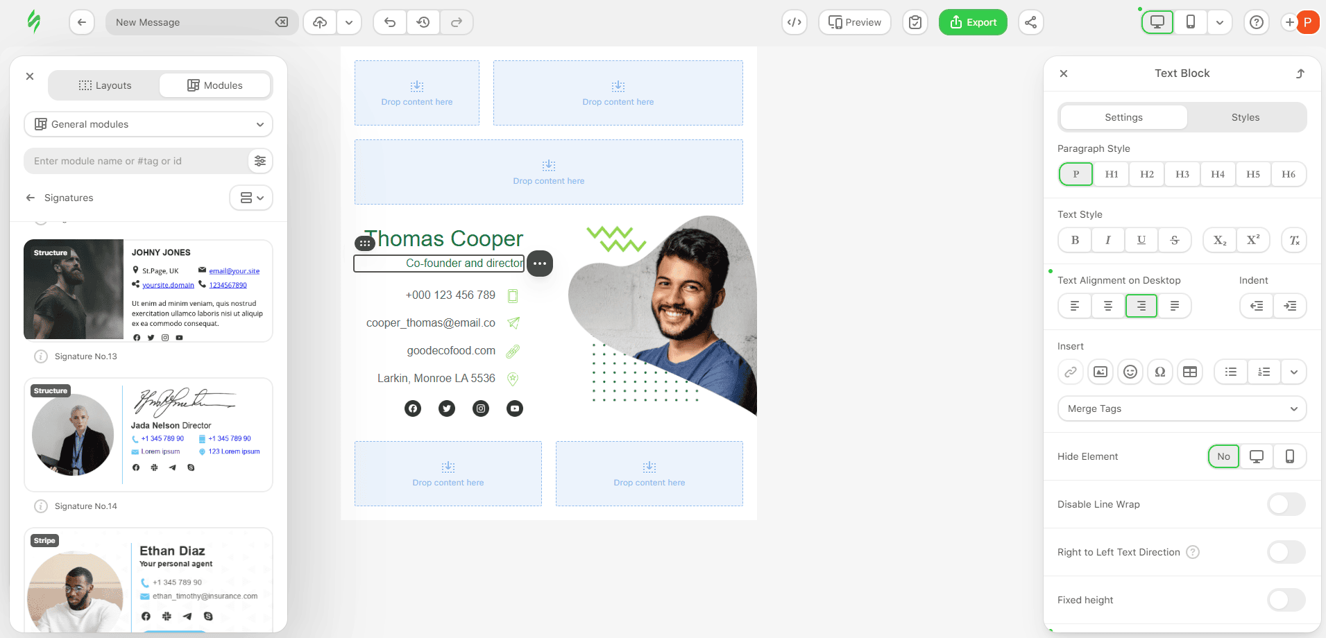 Stripo email template builder