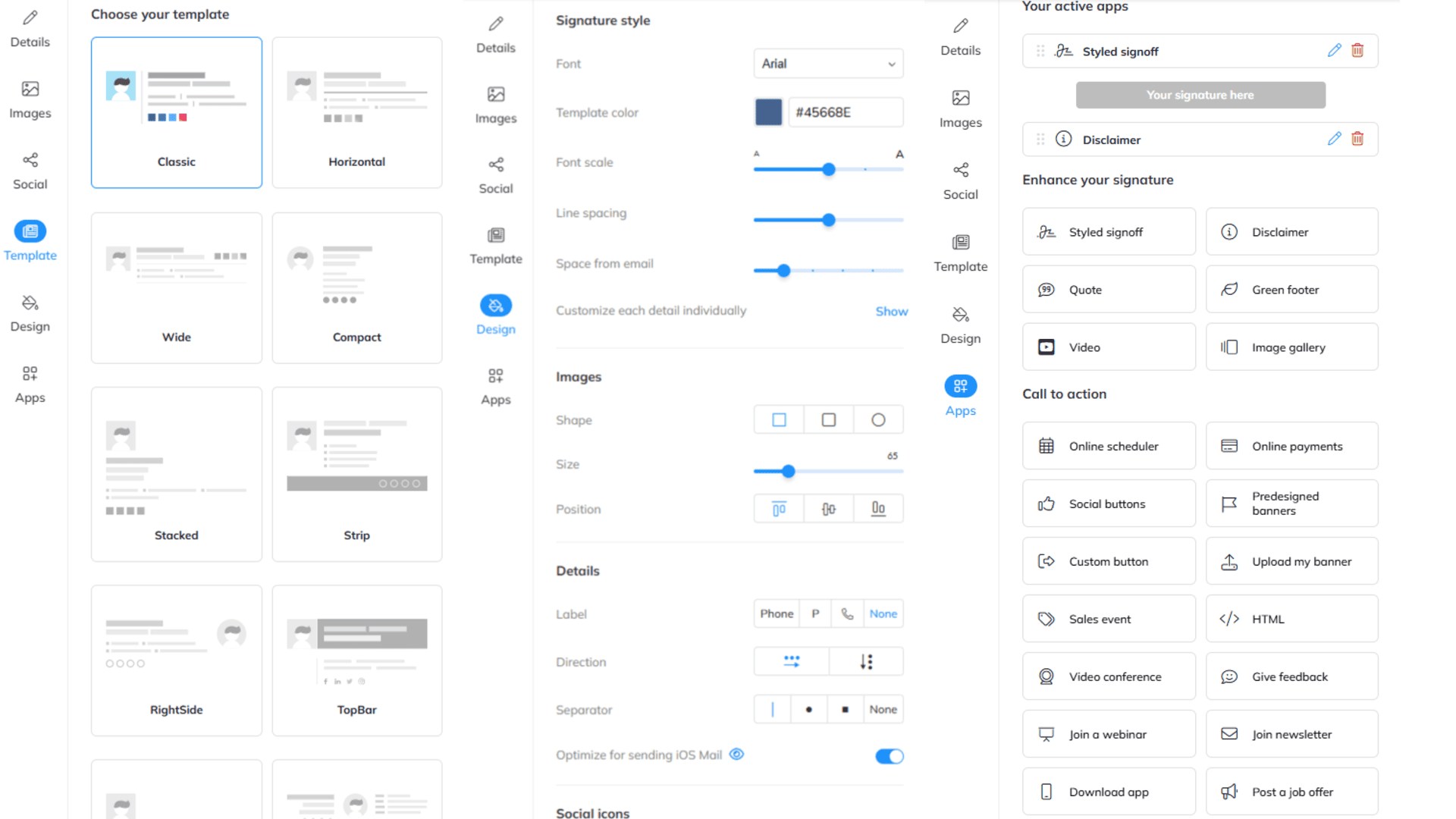 WiseStamp _ Choosing a template