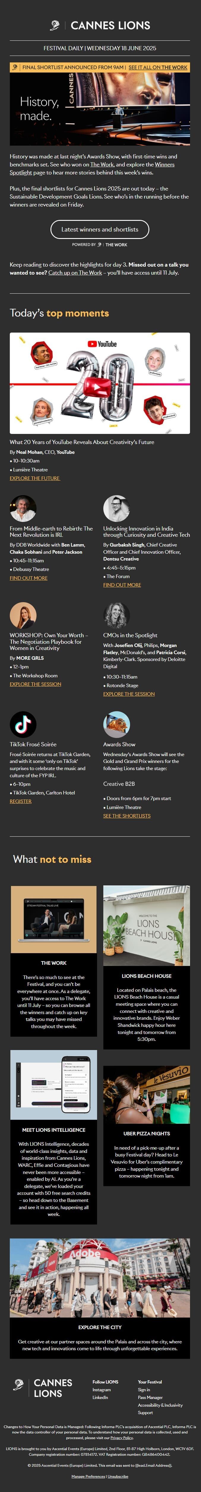 Example of a daily Festival newsletter