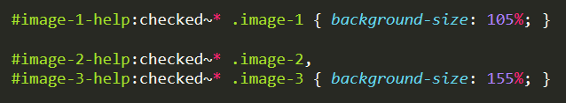 Styles code for the help button