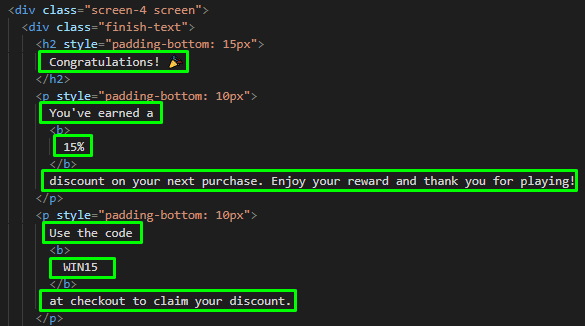 Adding the HTML block