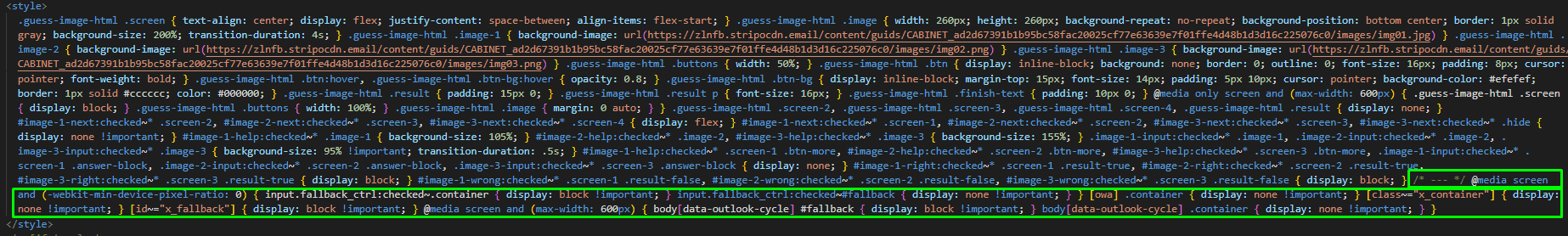 Fallback styles code