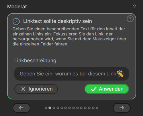 Optimierung der Linkbeschreibung mit dem Stripo-Barrierefreiheits-Checker