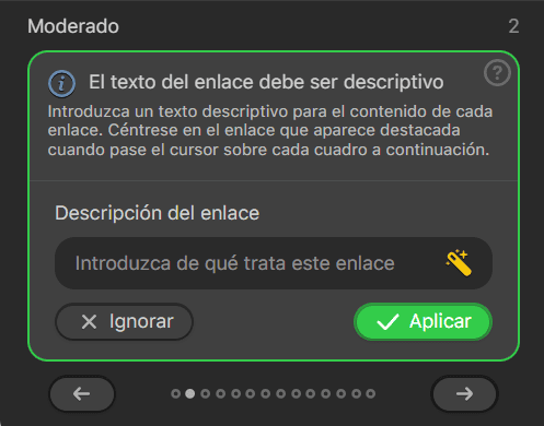 Optimizaci&oacute;n de la descripci&oacute;n de enlaces con Stripo Accessibility checker