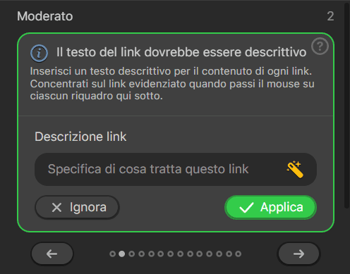 Ottimizzazione della descrizione dei link con l&rsquo;Accessibility Checker di Stripo