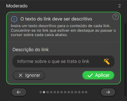 Otimiza&ccedil;&atilde;o de descri&ccedil;&otilde;es de links com o verificador de acessibilidade do Stripo