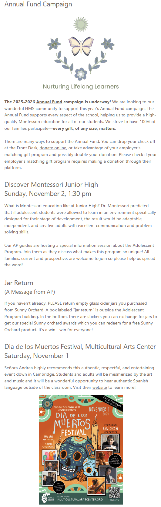 Example of an email for a non-profit organization Example of an email for a non-profit organization