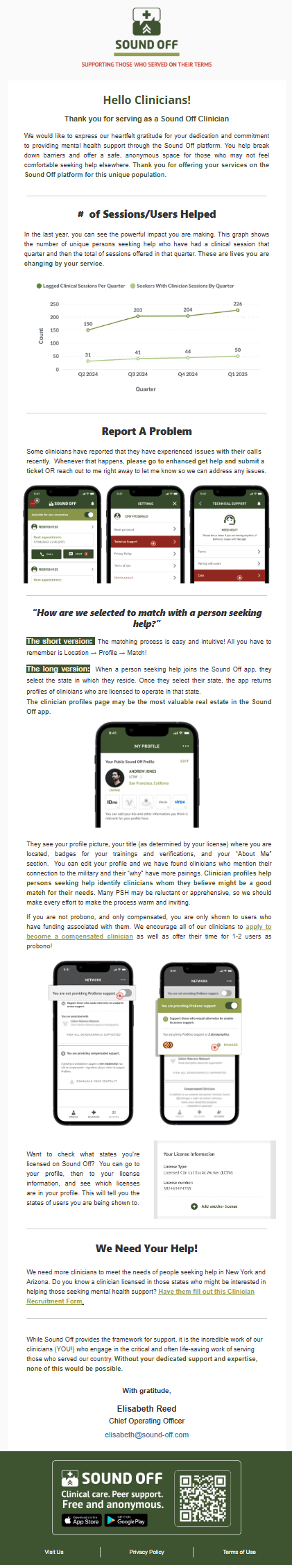 Email example for the non-profit organization