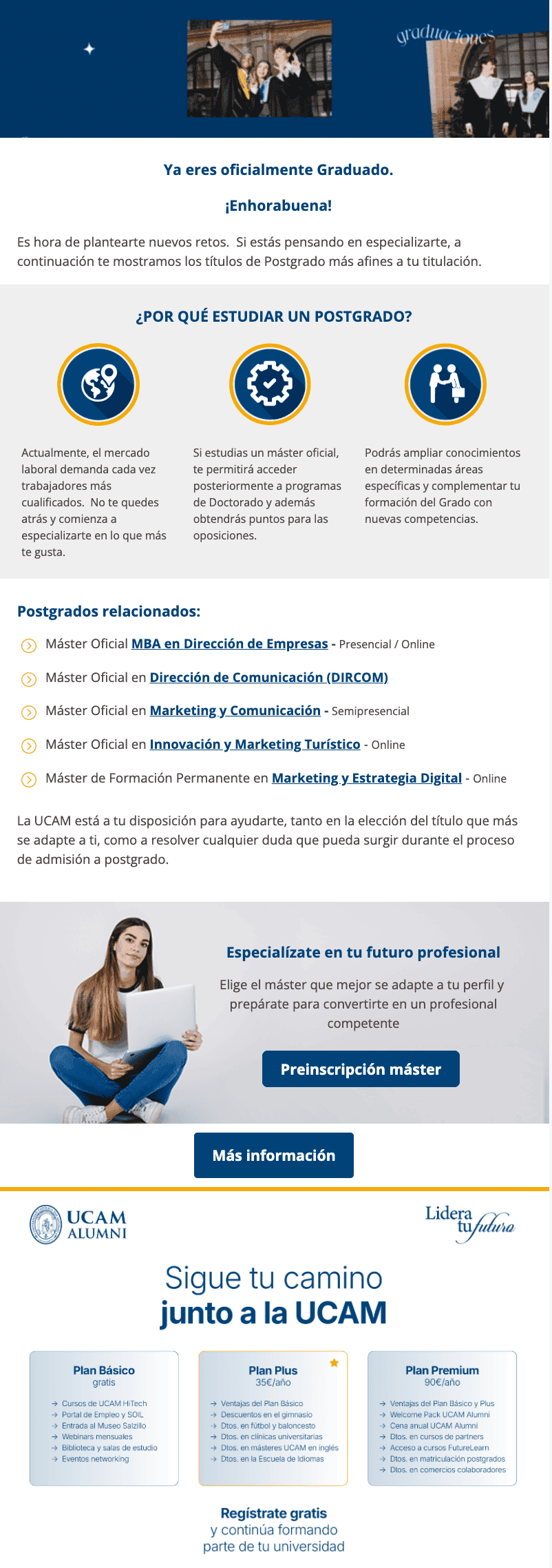 Example of a university onboarding email