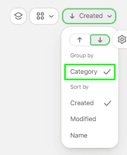 Category grouping