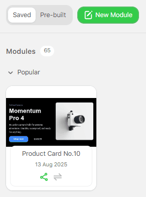 Module library tabs