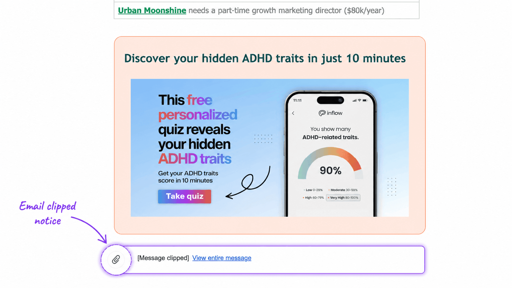 Email clipping example