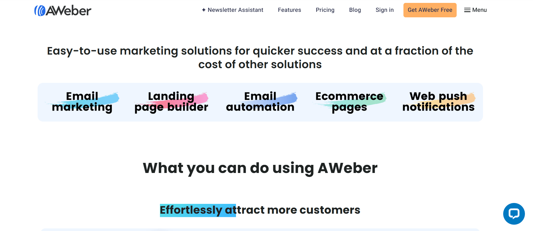 Plataforma de email marketing Aweber