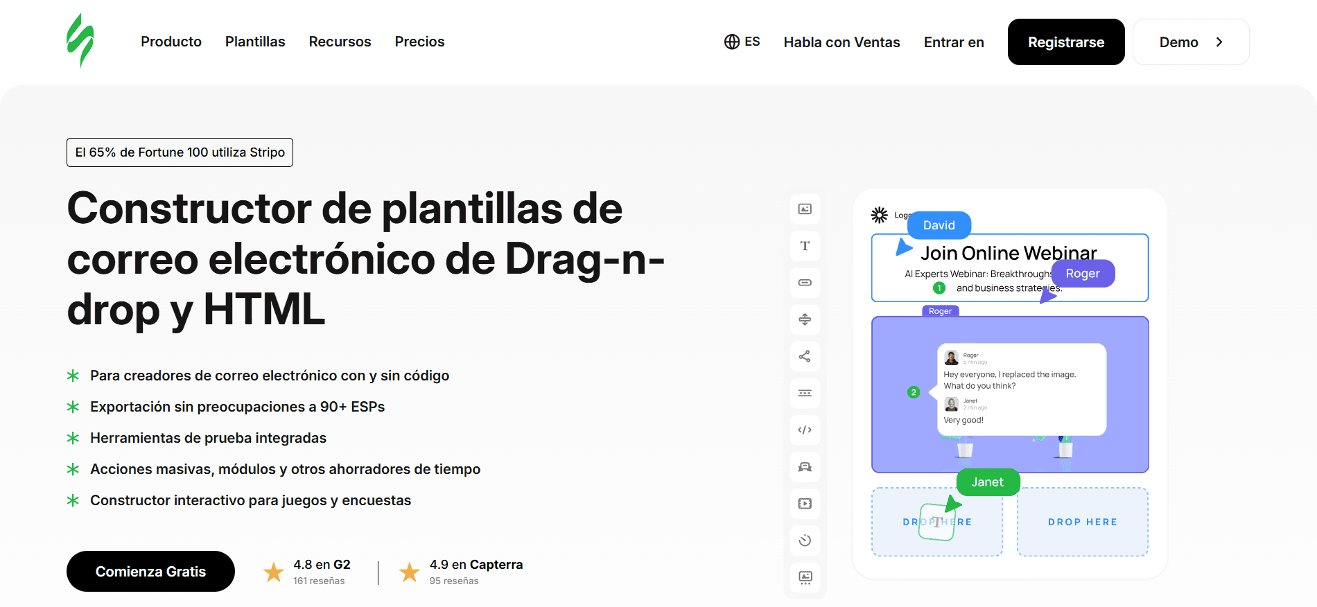 Creador de plantillas de email Stripo