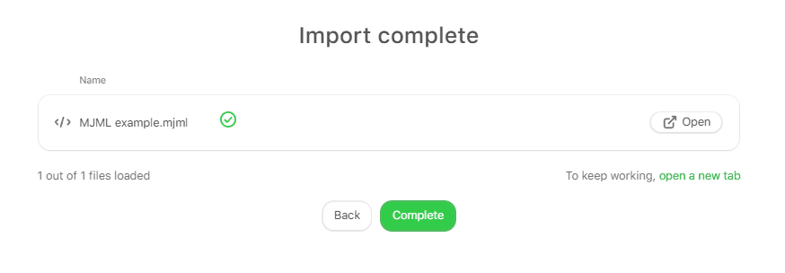 Successful import Successful import