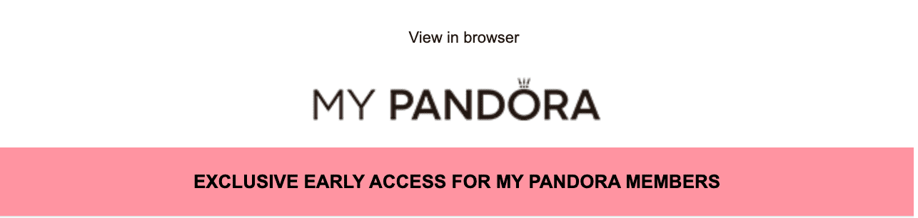 Example of a header in an email with a logo
