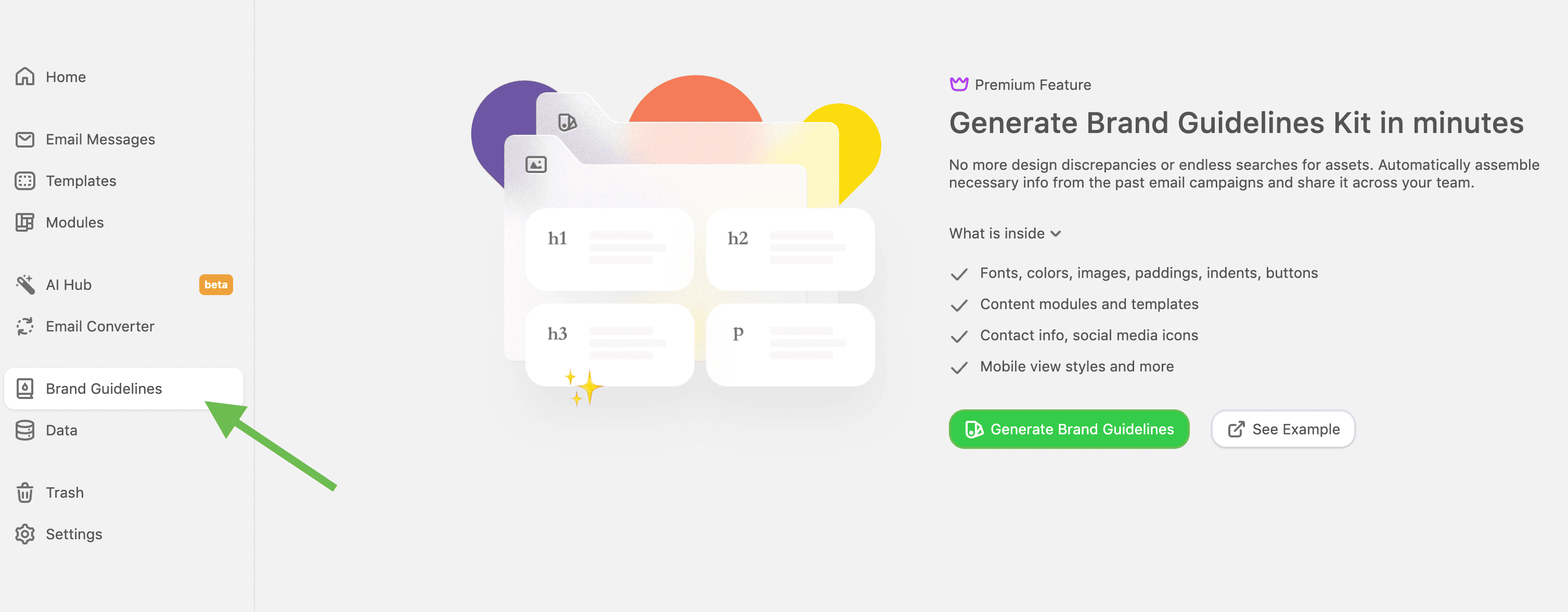 How to generate a Brand Guidelines Kit in Stripo