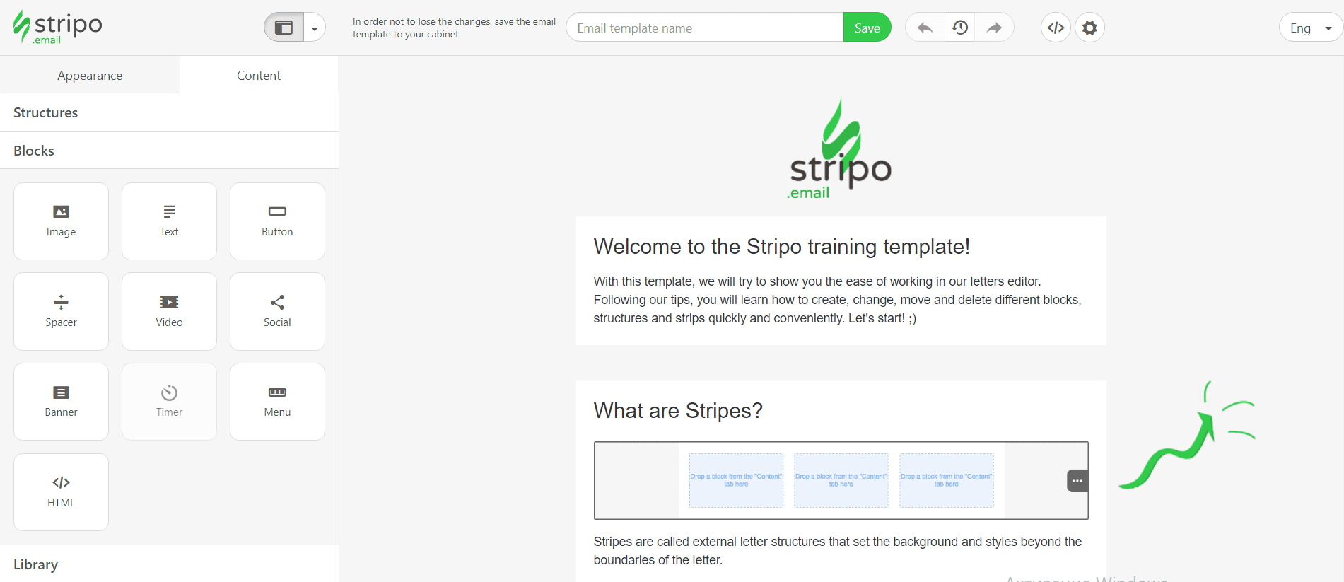 Stripo Small Business the Stripo Editor