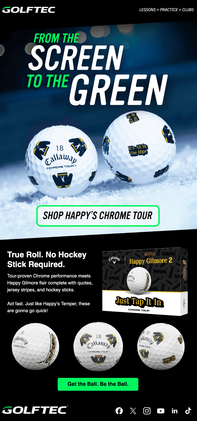 Example of a promo email campaign for a sports coaching company Example of a promo email campaign for a sports coaching company