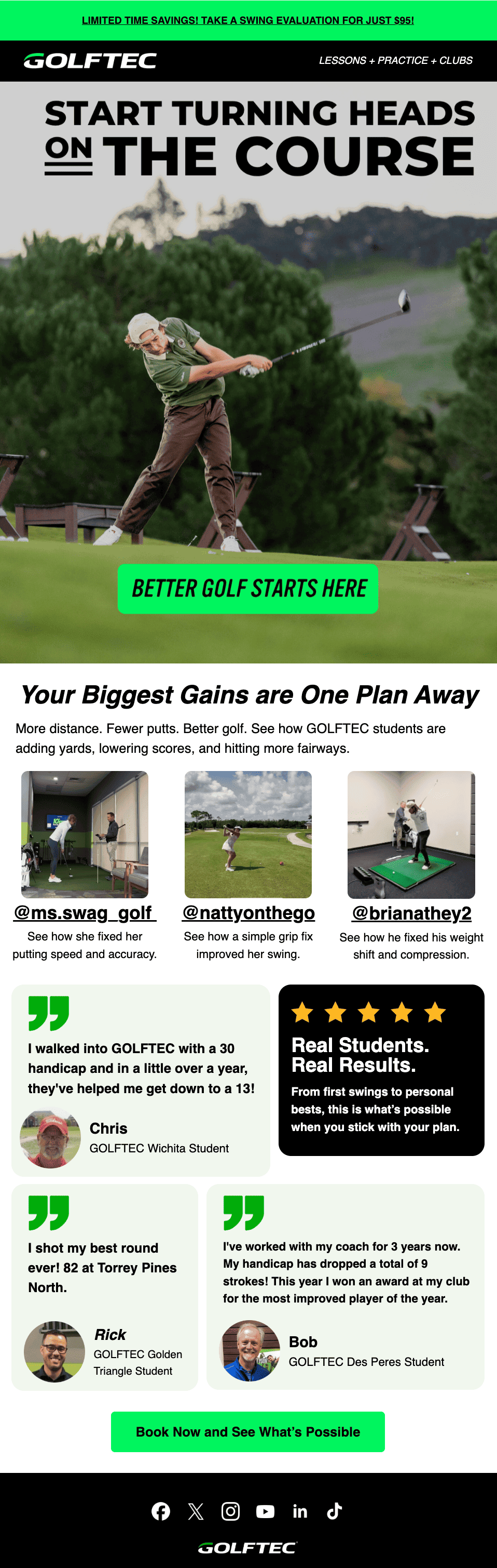 Example of an engagement email for golf training Example of an engagement email for golf training