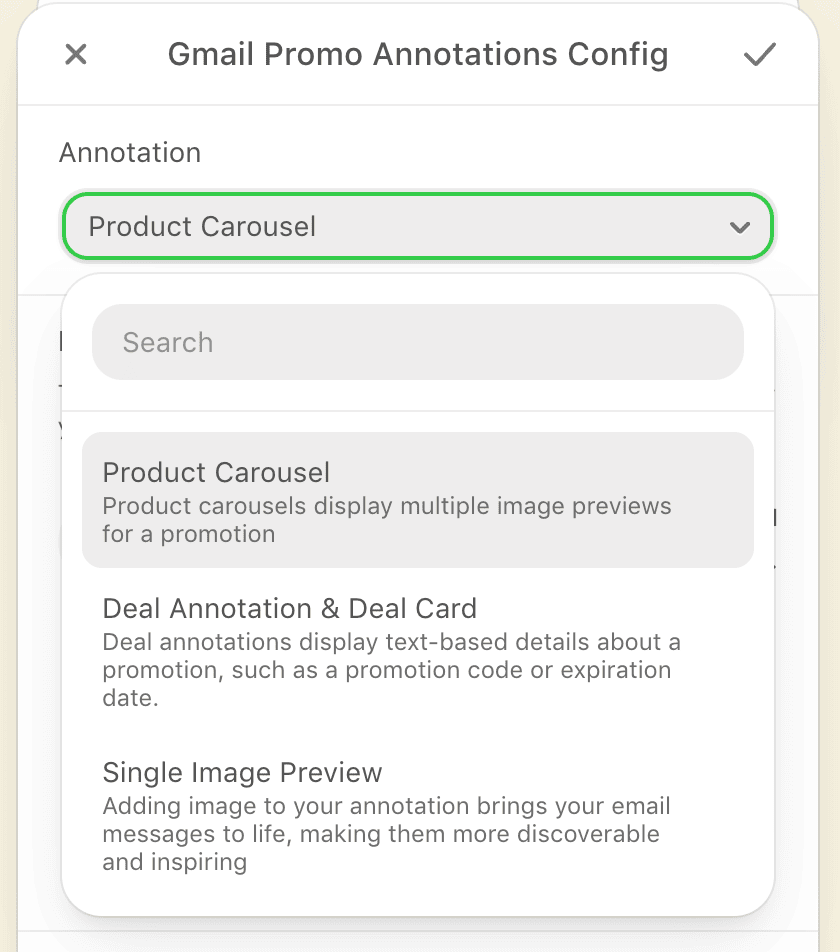 Available annotations list Available annotations list