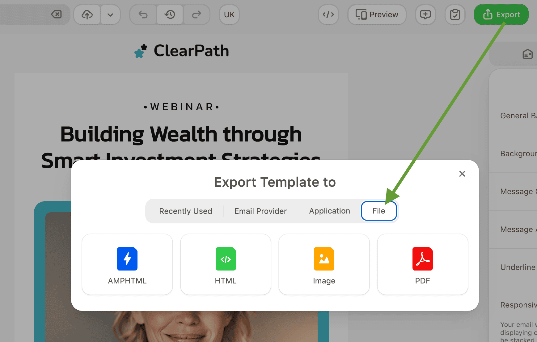 How to export email templates in different formats How to export email templates in different formats