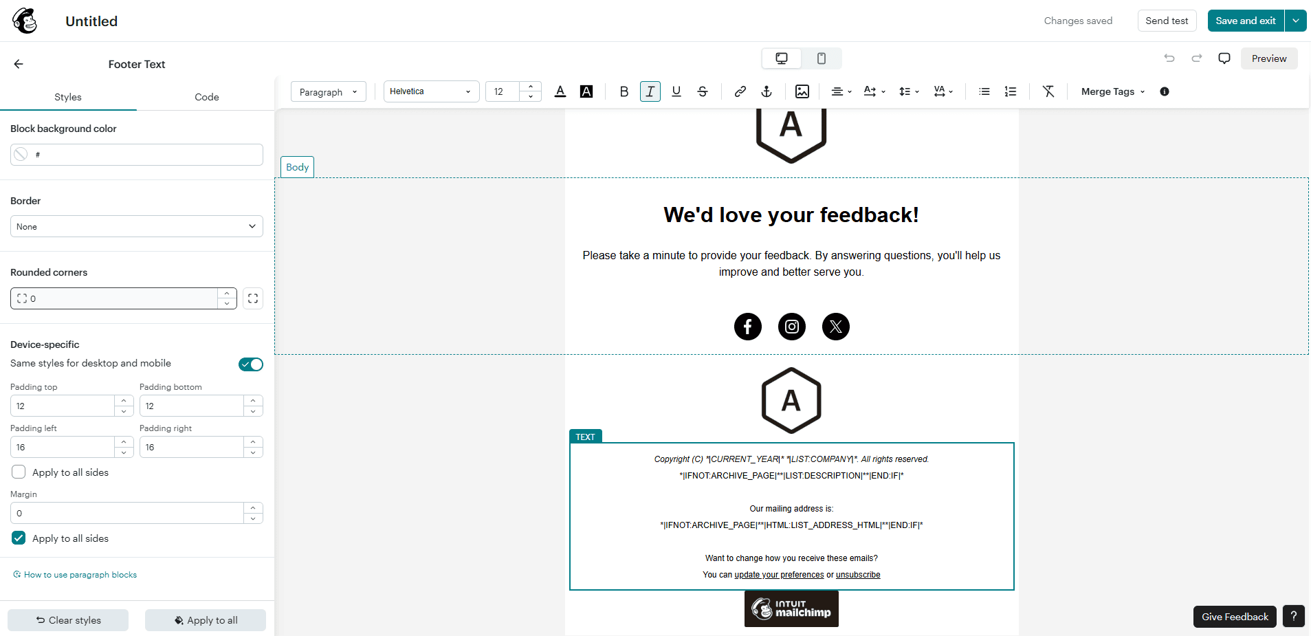 Mailchimp’s email builder Mailchimp’s email builder